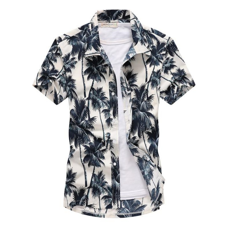Romper Floral Print - Summer Mens Hawaiian Casual Collar Shirts