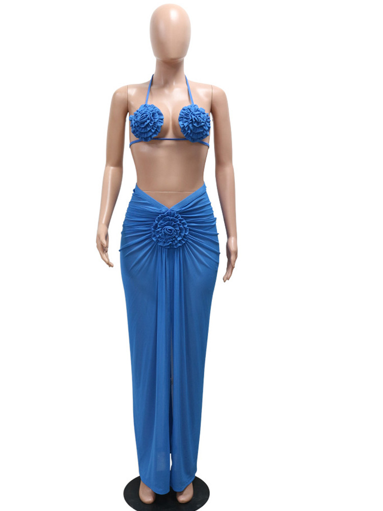 Beyprern Women's Royal Blue 3D - Maxi Dress Halter reseña y precio