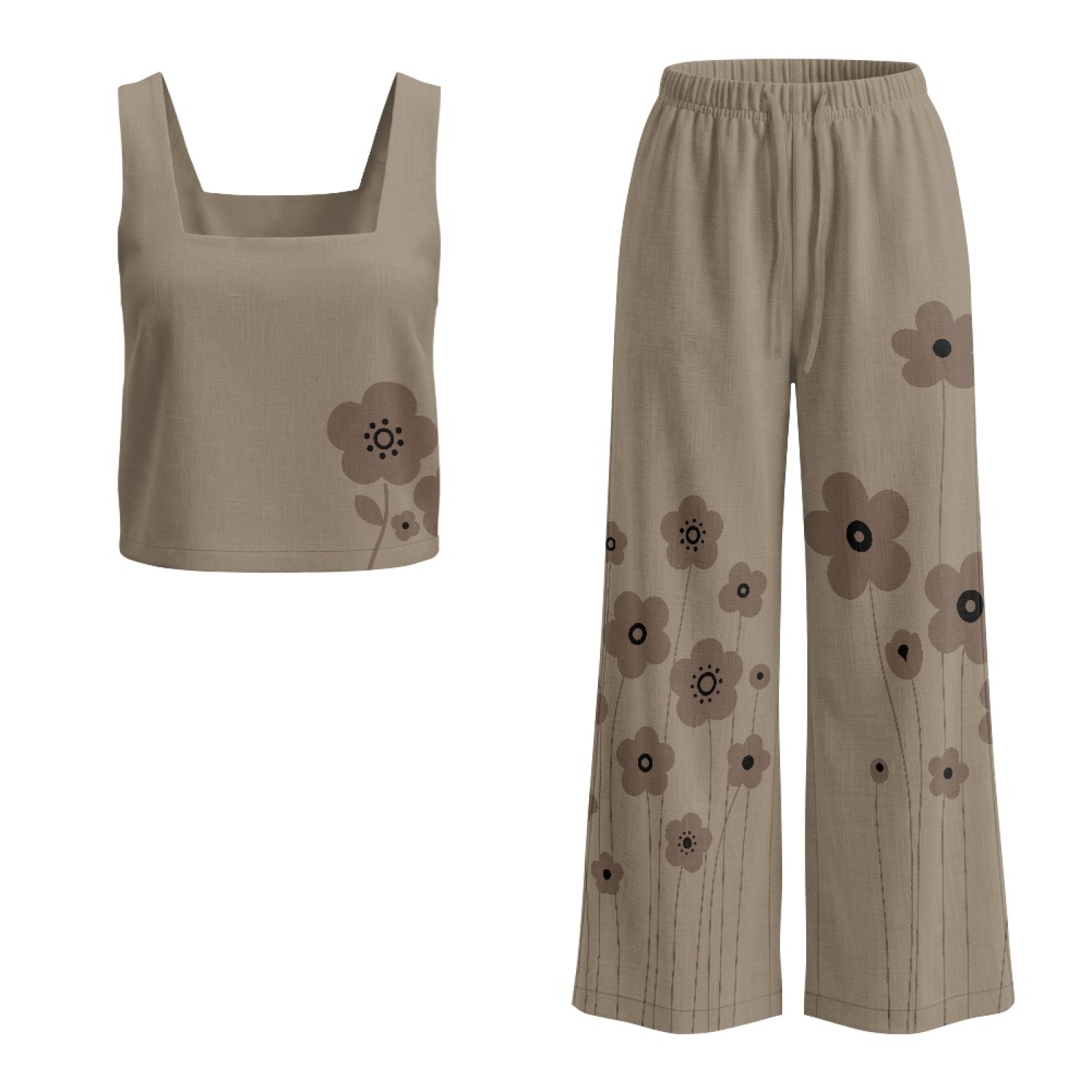 INSTANTARTS Women’s Linen Vest - Linen Pant Wide reseña y precio