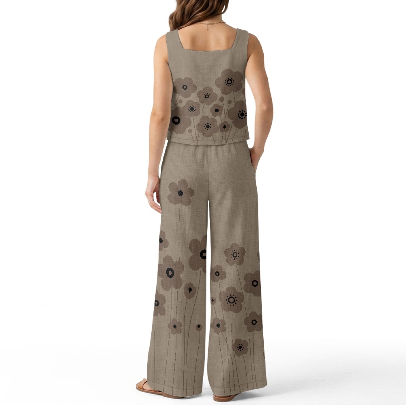 INSTANTARTS Women’s Linen Vest - Linen Pant Wide reseña y precio