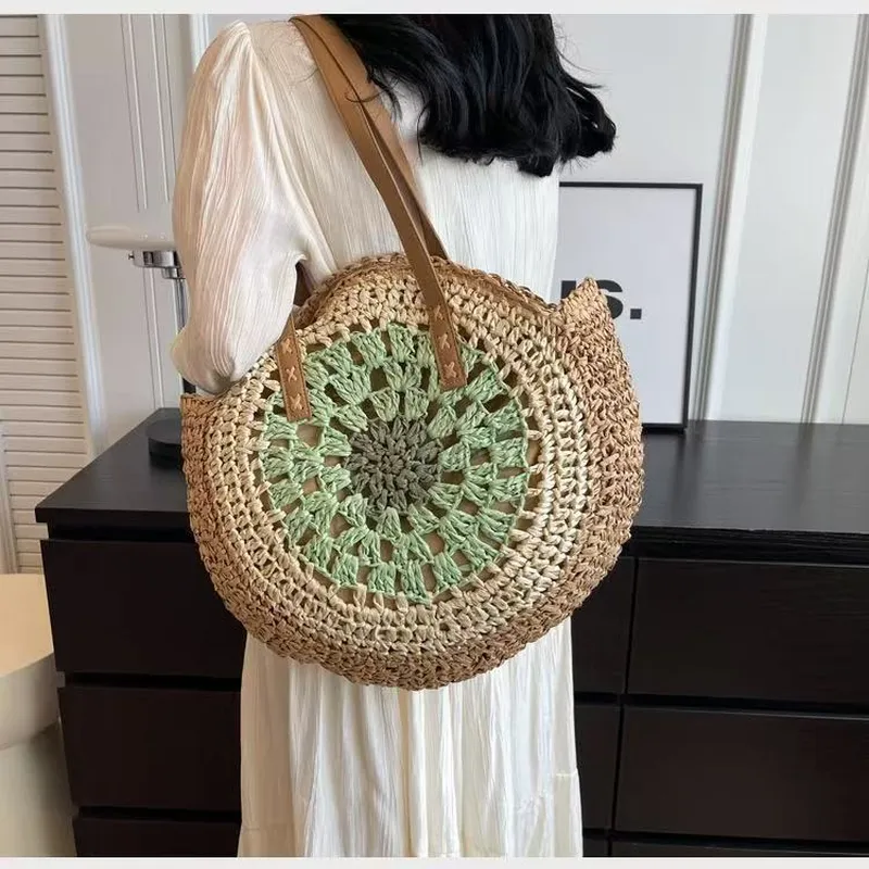 Straw Beach Tote Bag Handwoven - Tote Bag Beach reseña y precio