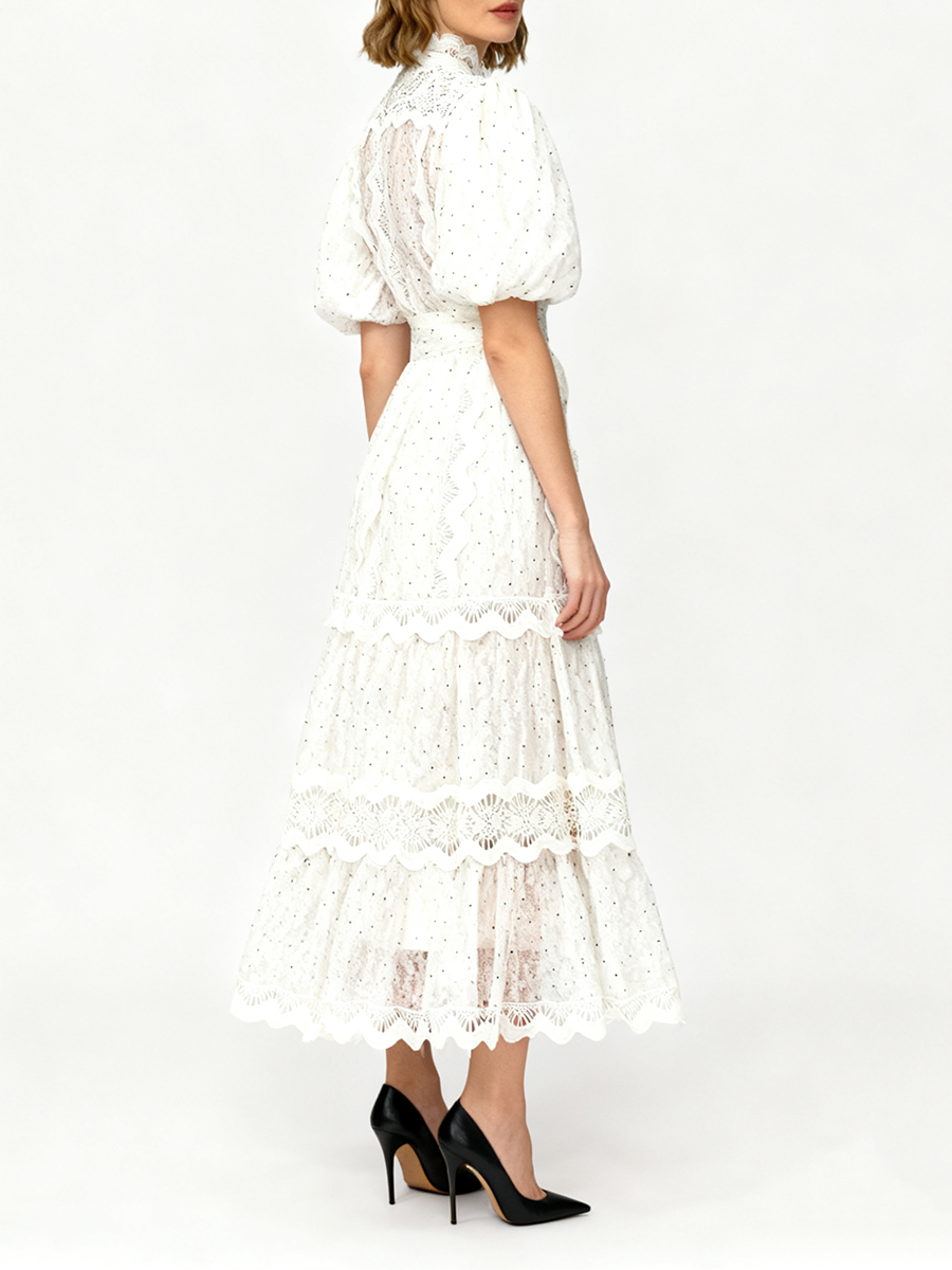TWOTWINSTYLE Dot Print Sheer D - Linen Dress Wrap reseña y precio
