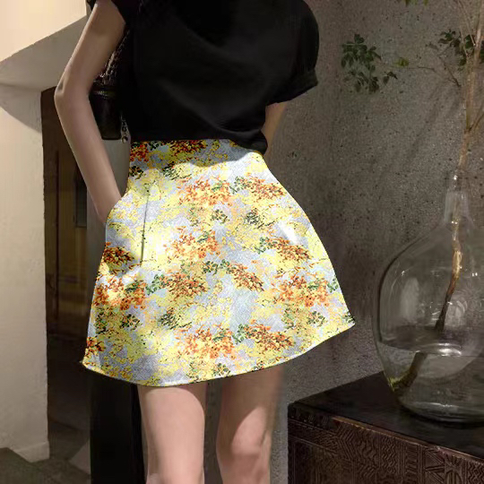 High Waist A-Line Skirt Hepbur - Midi Skirt Floral reseña y precio