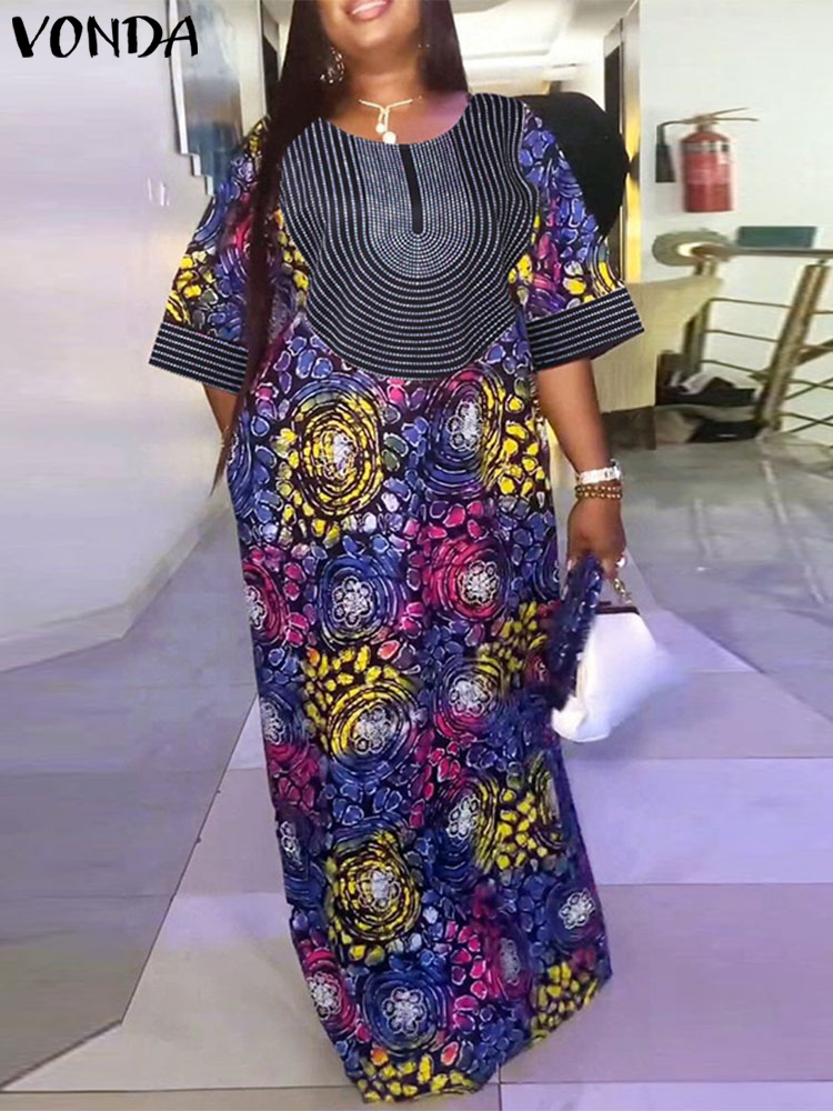 Plus Size Women Long Dress 202 - Romper Floral Print reseña y precio