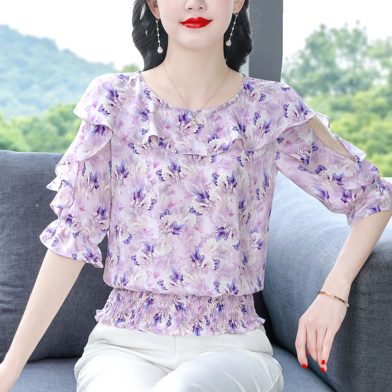 2024 Summer Women Tops Round n - Romper Floral Print reseña y precio