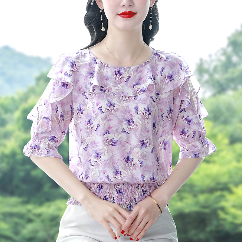 2024 Summer Women Tops Round n - Romper Floral Print reseña y precio
