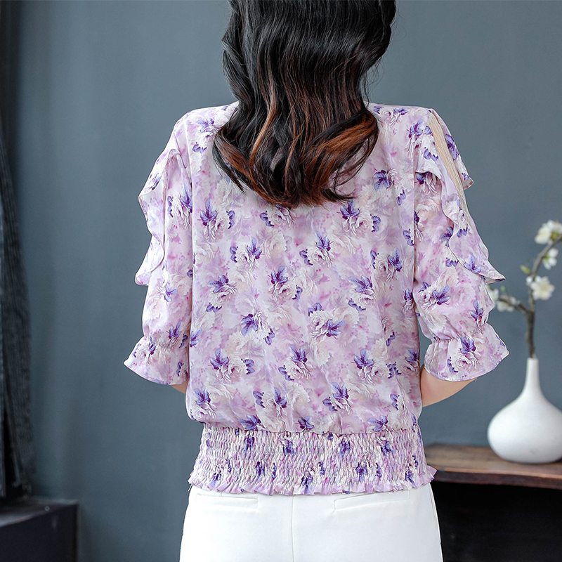 2024 Summer Women Tops Round n - Romper Floral Print reseña y precio