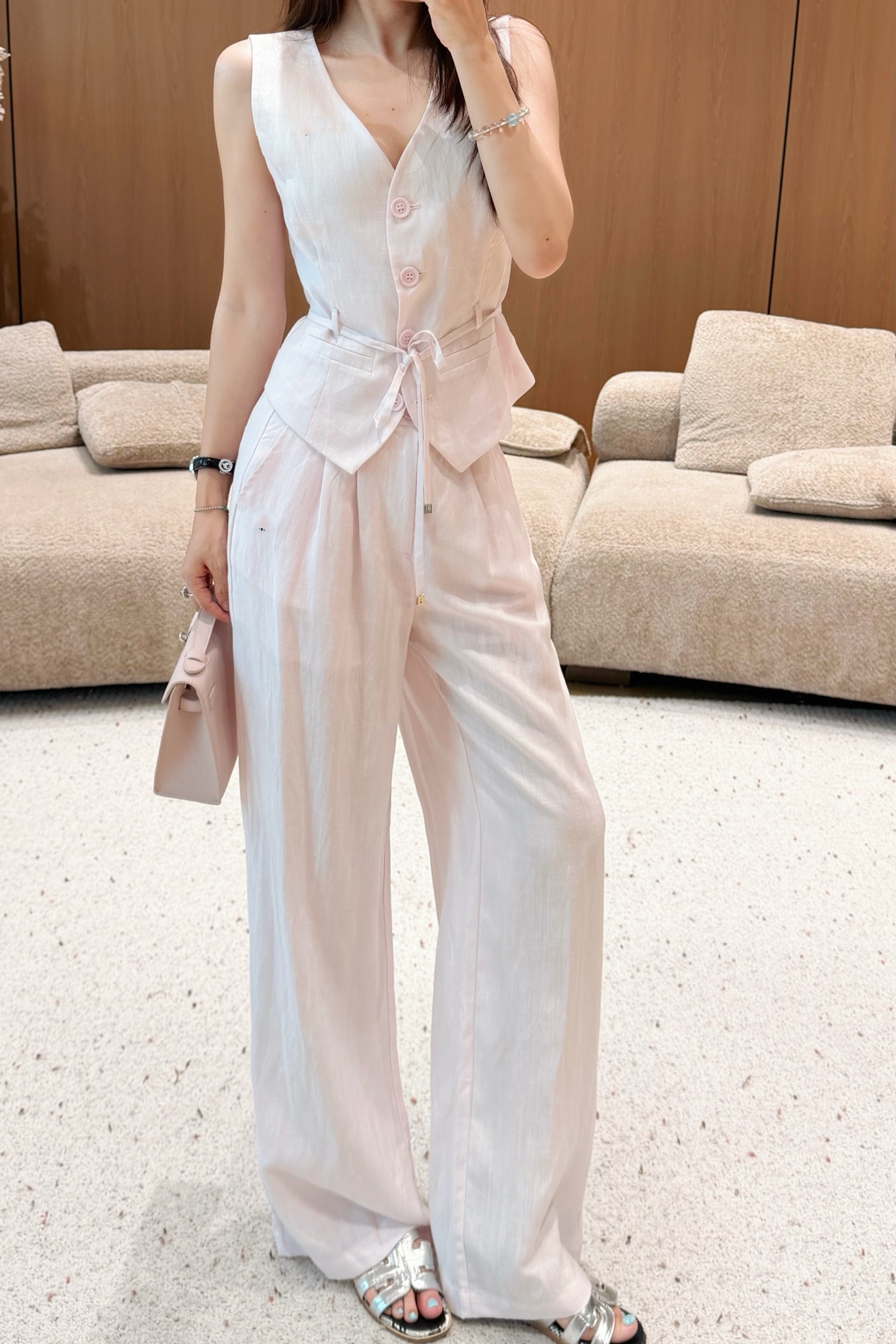 26 Xia Xin Silk-Linen Fabric S - Linen Pant Wide reseña y precio
