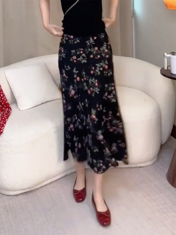 Summer New High Waist Floral P - Midi Skirt Floral reseña y precio