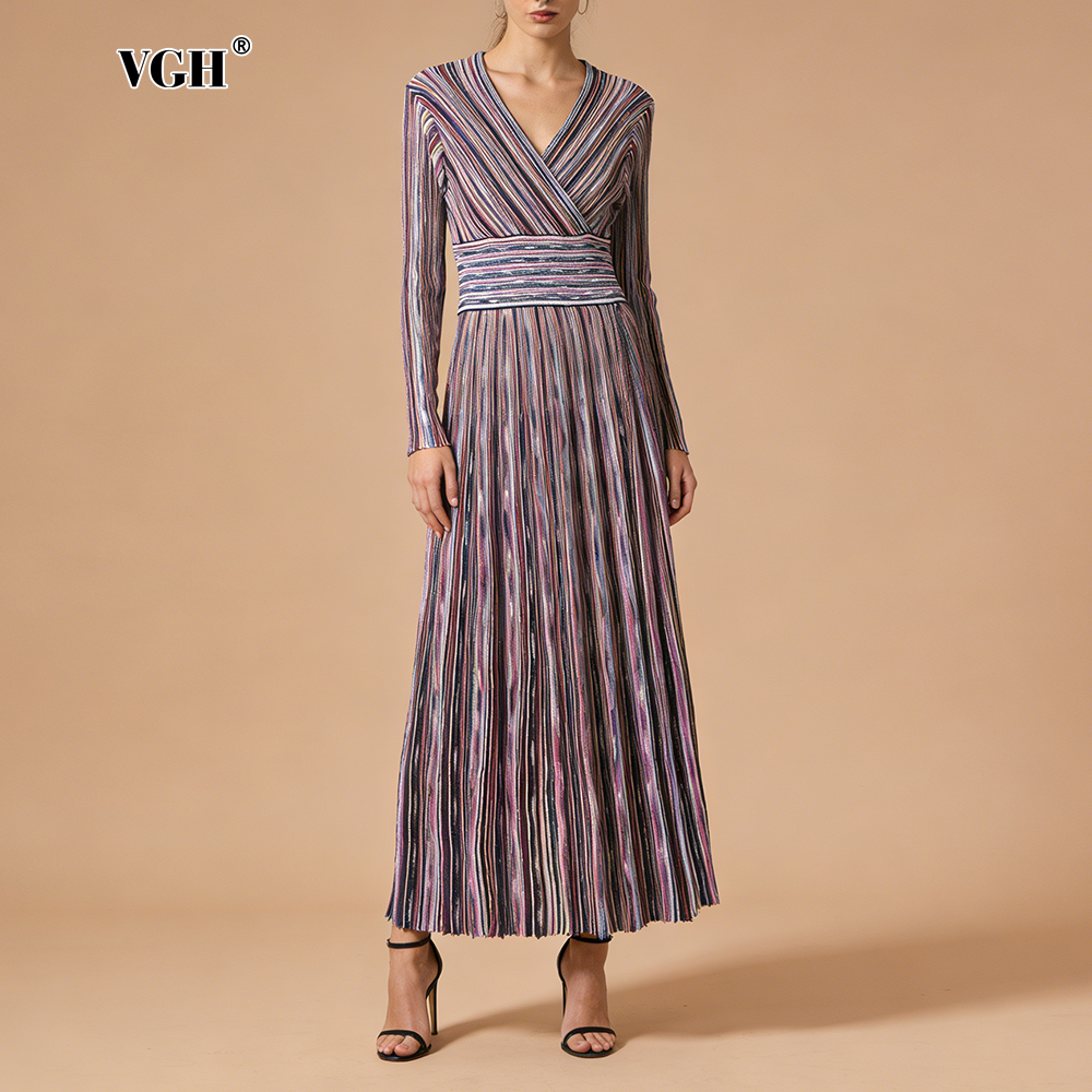 VGH Casual Commute Striped Kni - Linen Dress Wrap reseña y precio