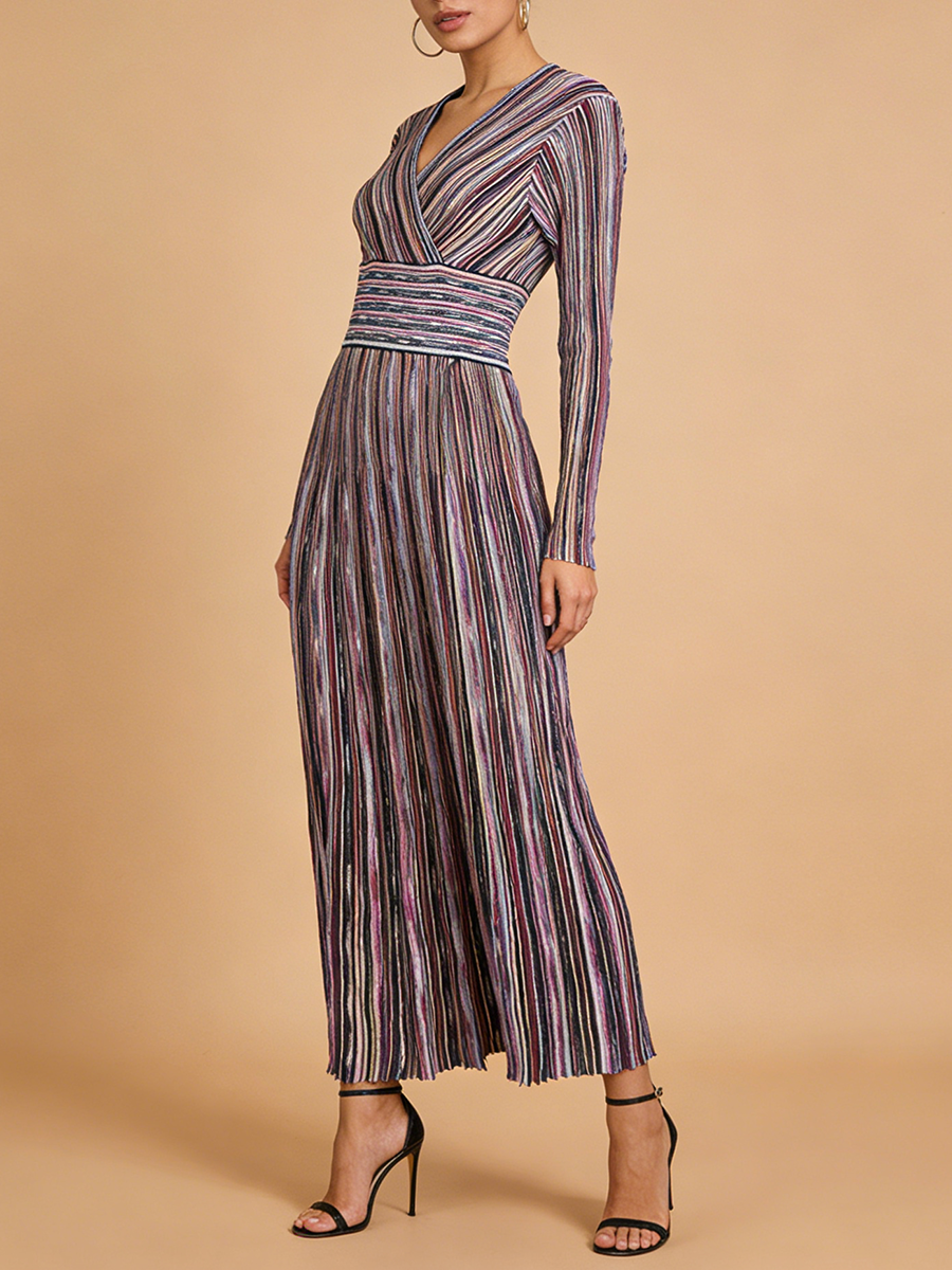 VGH Casual Commute Striped Kni - Linen Dress Wrap reseña y precio