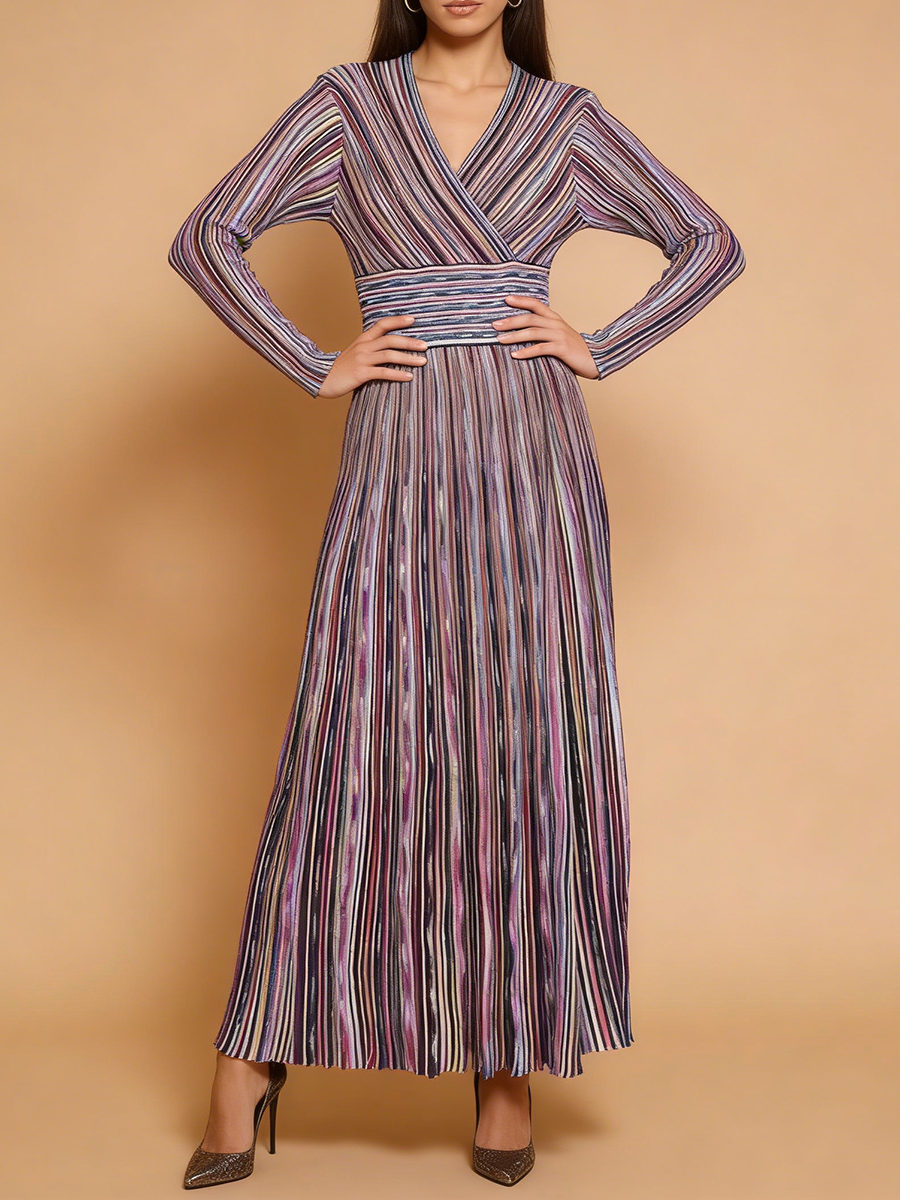 VGH Casual Commute Striped Kni - Linen Dress Wrap reseña y precio