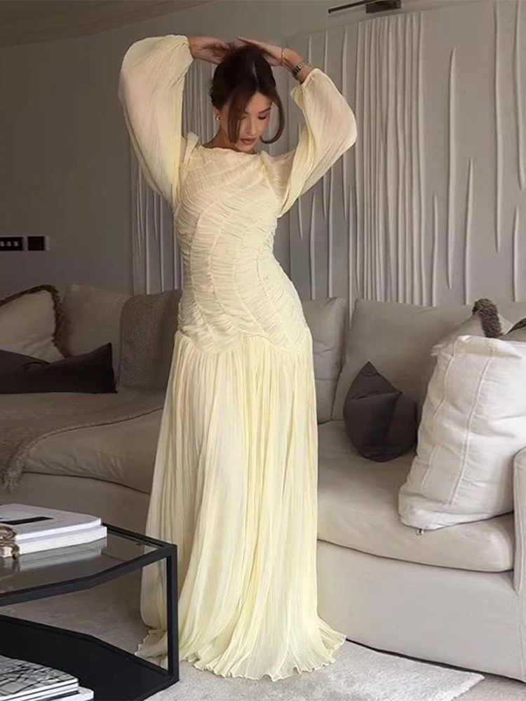 BWQ Elegant Chiffon Pleated Lo - Linen Dress Wrap reseña y precio