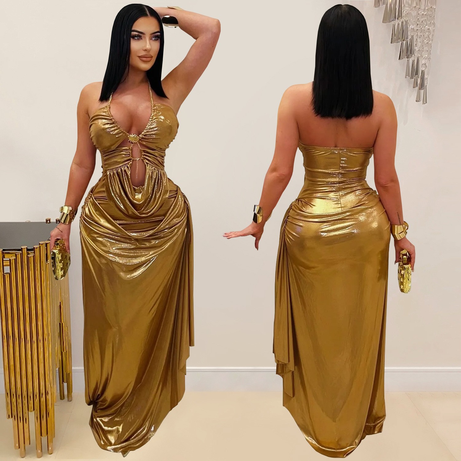 Prom Dress Evening Wedding Gue - Maxi Dress Halter reseña y precio