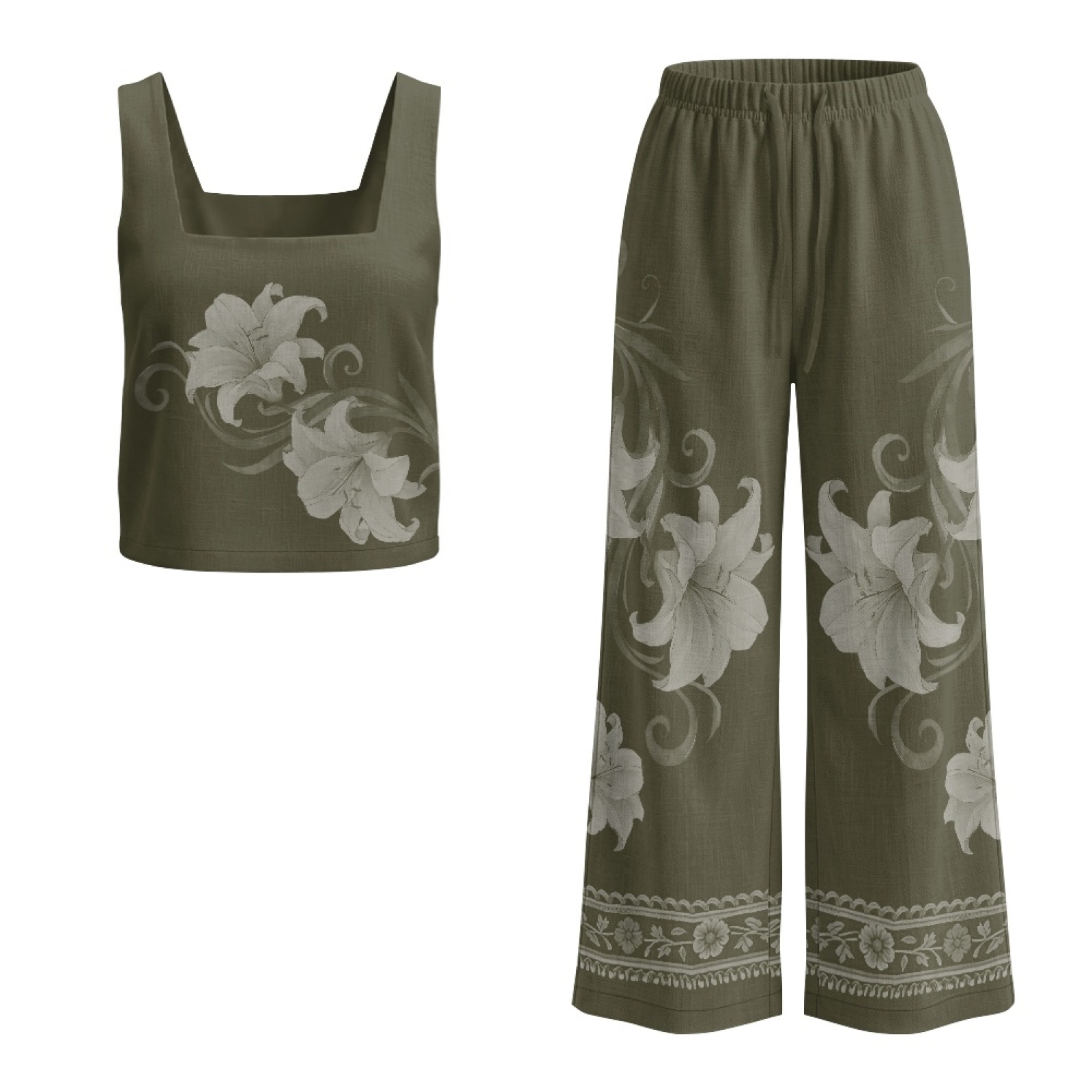 INSTANTARTS Women’s Linen Vest - Linen Pant Wide reseña y precio