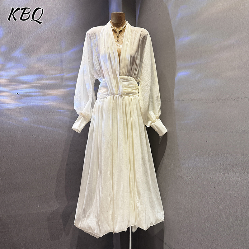 KBQ Solid Elegant Loose Chic D - Linen Dress Wrap reseña y precio