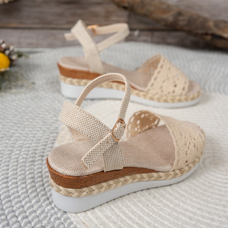 Women Lace Wedge Sandals Espad - Wedge Espadrille Women reseña y precio