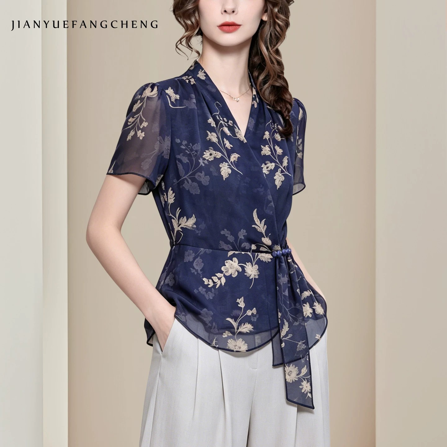 Fashion Retro Floral Print Blu - Romper Floral Print reseña y precio