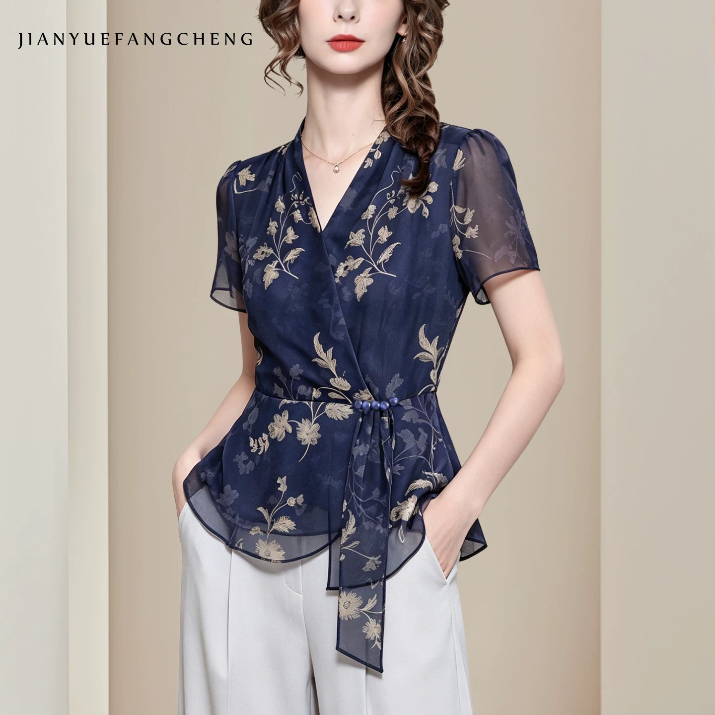 Fashion Retro Floral Print Blu - Romper Floral Print reseña y precio