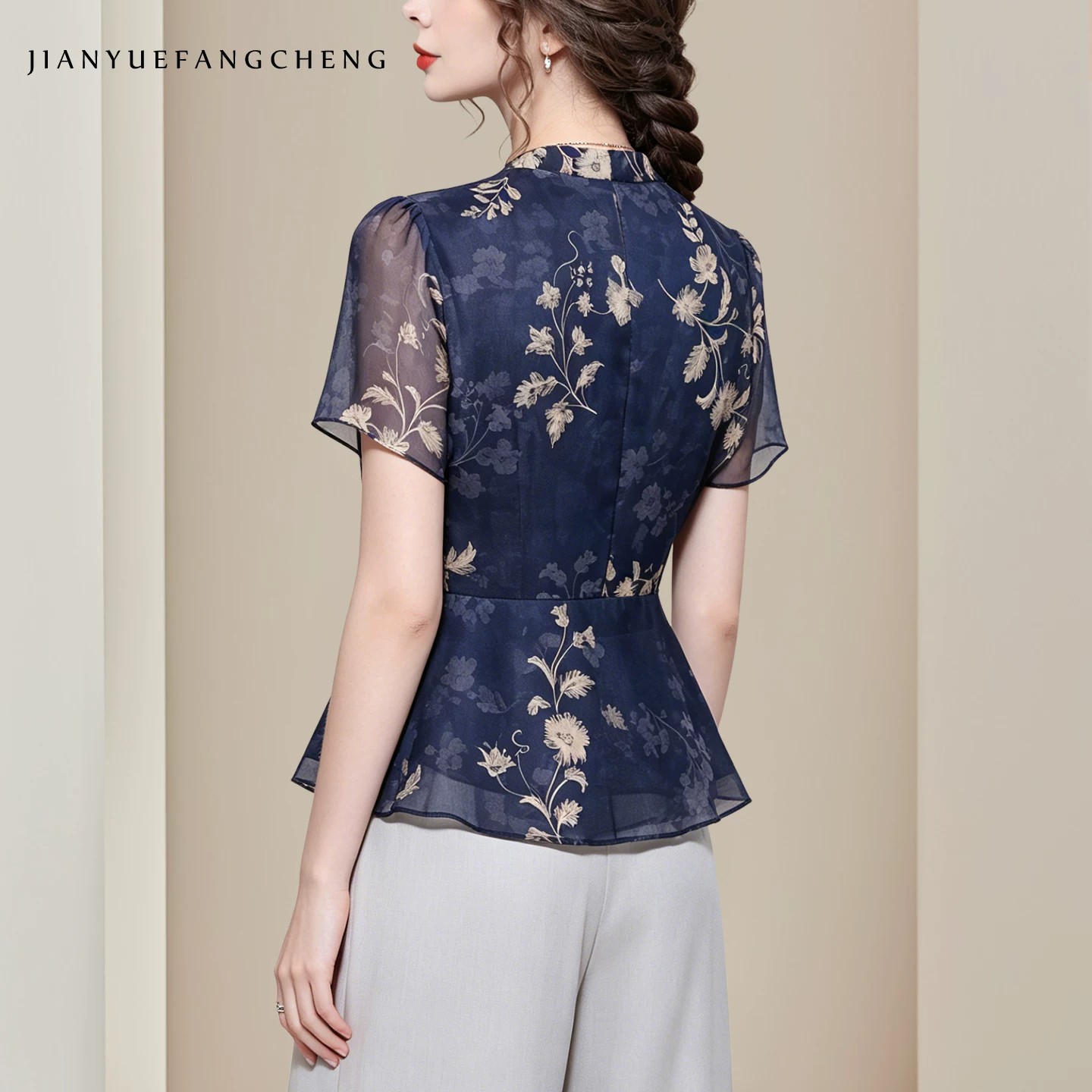 Fashion Retro Floral Print Blu - Romper Floral Print reseña y precio