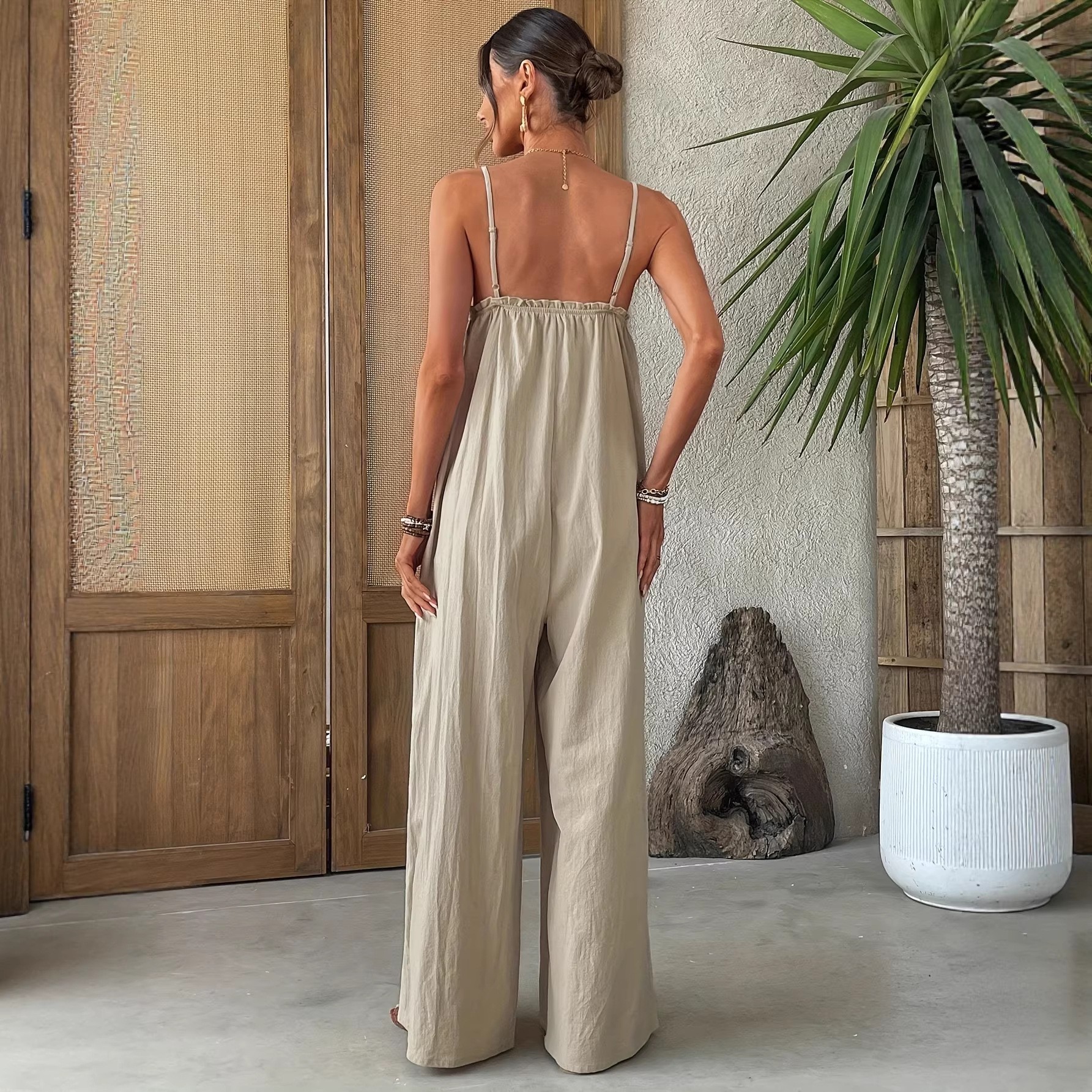 Summer Woman Jumpsuit Sleevele - Jumpsuit Linen Relaxed reseña y precio