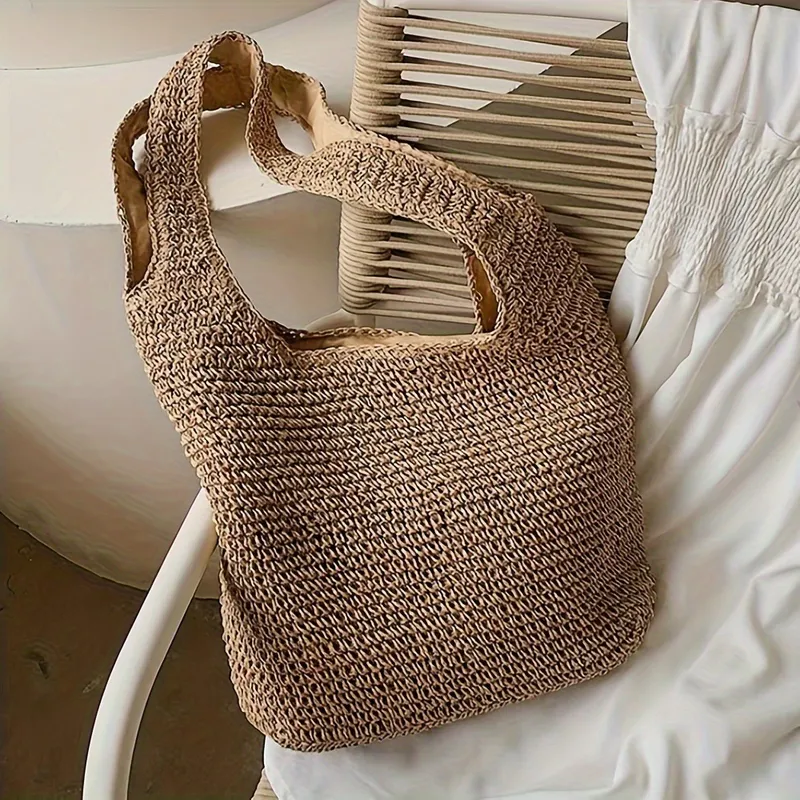 High-end hand-woven straw tote - Tote Bag Beach reseña y precio