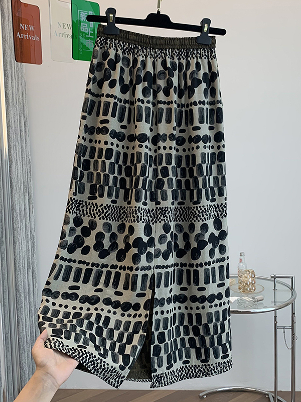 Retro Floral Print Loose Light - Midi Skirt Floral reseña y precio