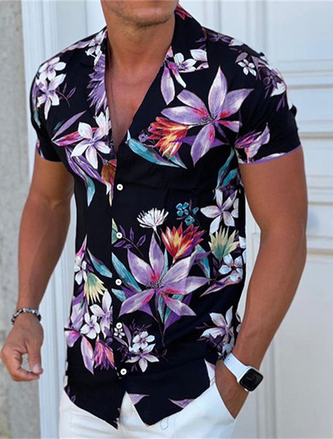 Men's Shirt Button Summer Flor - Romper Floral Print reseña y precio