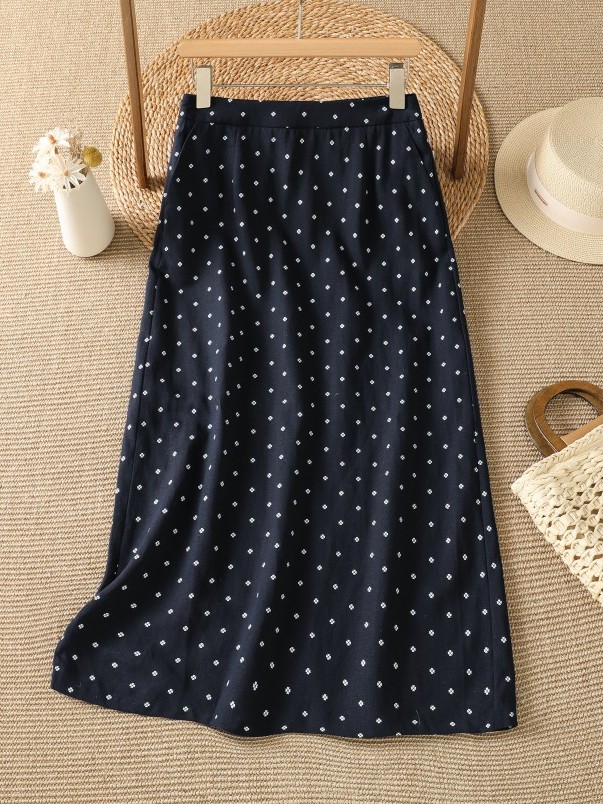 High Waist Floral Half Skirt T - Midi Skirt Floral reseña y precio