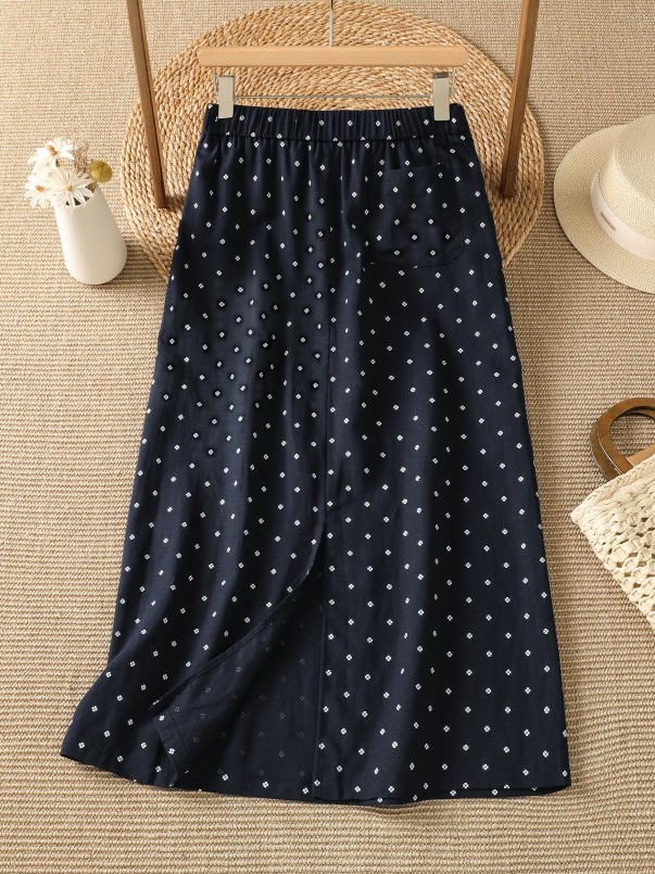 High Waist Floral Half Skirt T - Midi Skirt Floral reseña y precio