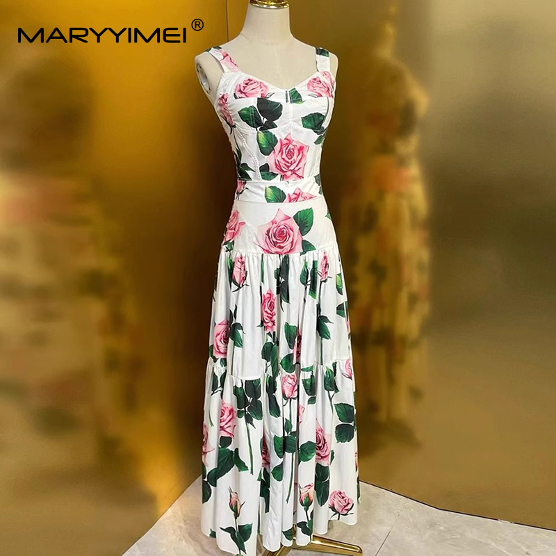 MARYYIMEI Floral-Print Pleated - Romper Floral Print reseña y precio