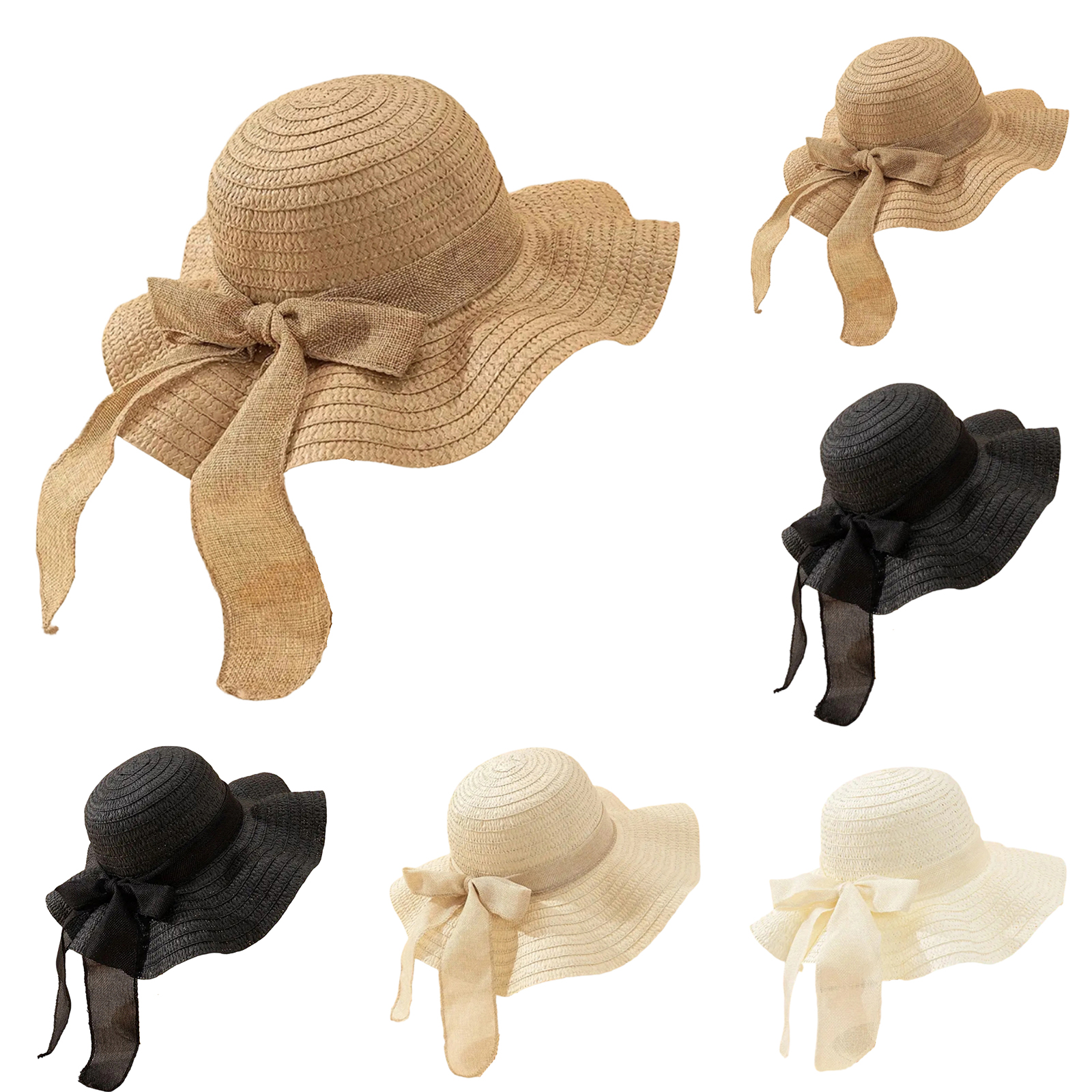 Women Bowknot Sun Hat Wide Bri - Hat Floppy Wide reseña y precio
