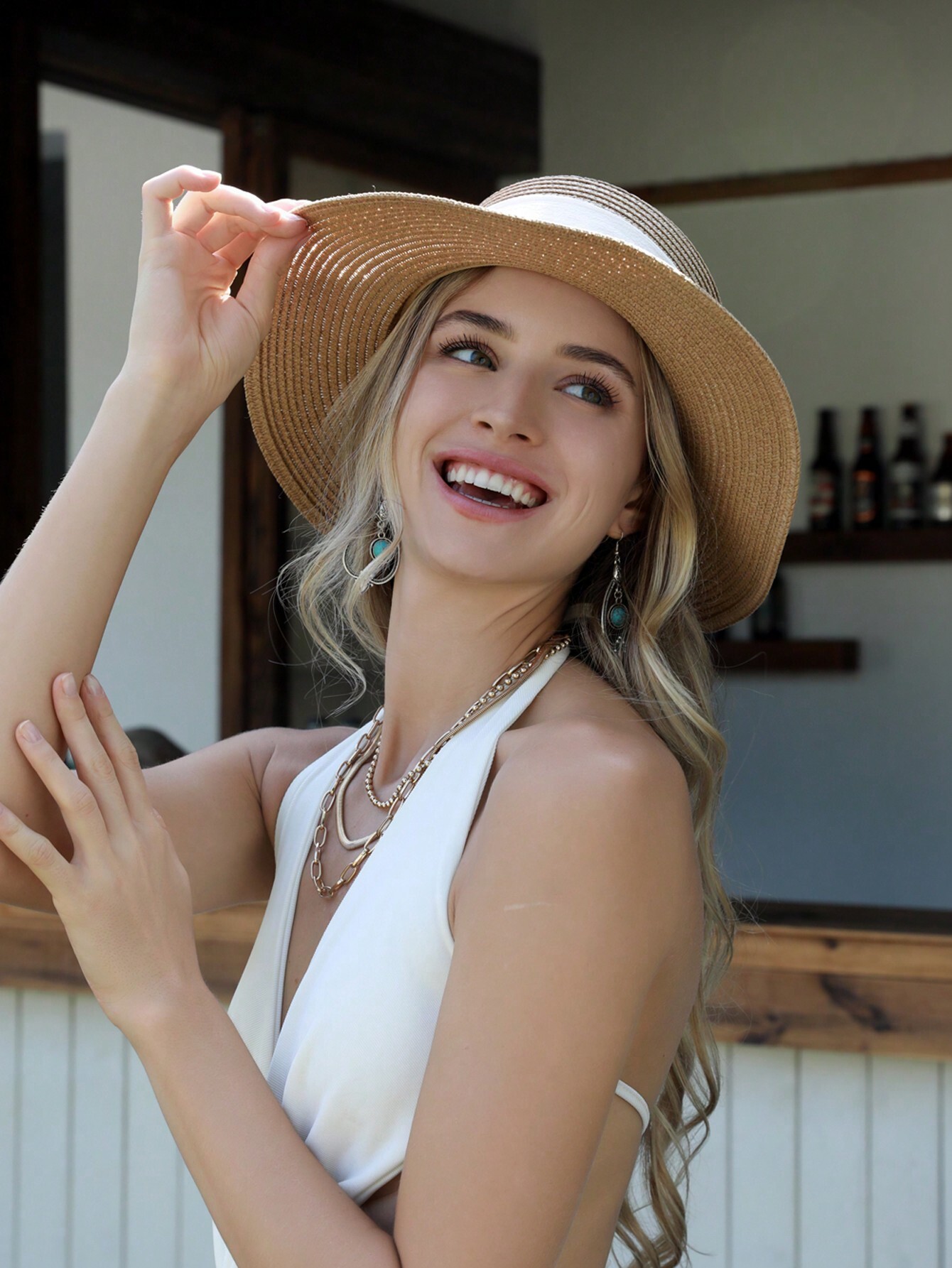 1pc Women Sun Straw Hat Wide B - Hat Floppy Wide reseña y precio
