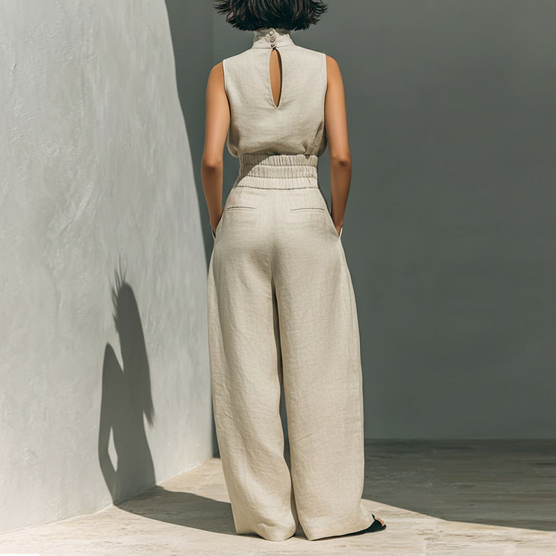 Vintage Solid Cotton Linen Sui - Linen Pant Wide reseña y precio