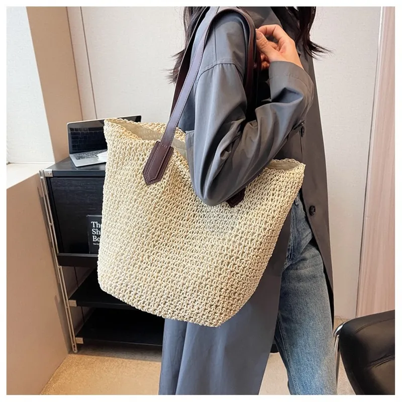 Women's handwoven straw tote b - Tote Bag Beach reseña y precio